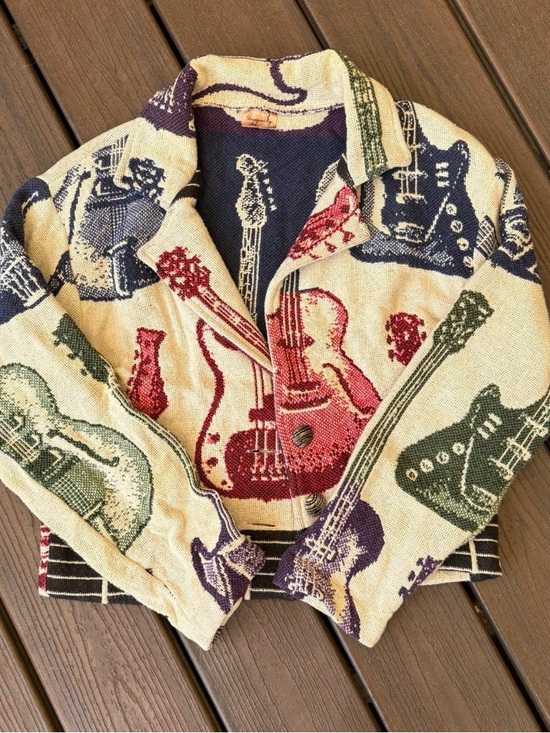 Vintage Jackets & Blazers - Vintage Knit Guitar Strings Jacket